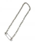 M´s collectionエムズコレクション）の古着「OFF THE WALL NEVER HURT YOU SAFETY PIN CHAIN NECKLACE/チェーンネックレス」｜シルバー