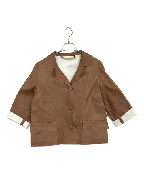 MARNI（マルニ）MARNI (マルニ) レザージャケット ブラウン サイズ:SIZE　40の古着・服飾アイテム