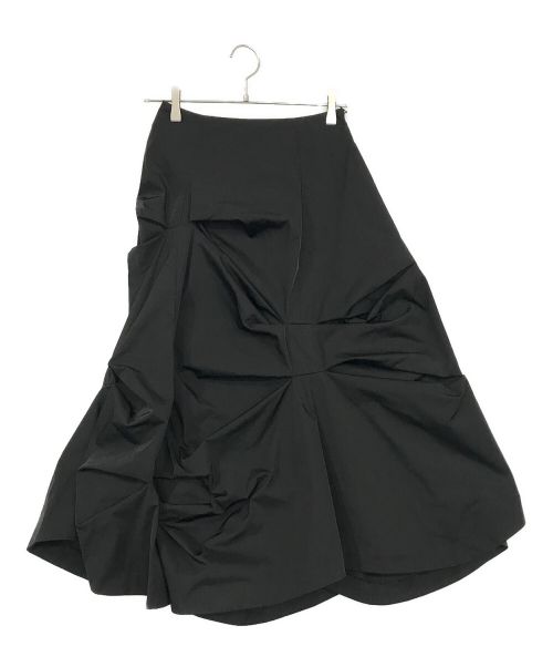 ENFOLD（エンフォルド）ENFOLD (エンフォルド) メモリーツイル ランダムタック スカート ブラック サイズ:SIZE 36の古着・服飾アイテム