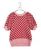 MSGMエムエスジーエム）の古着「Checkered Knit Sweater」｜ピンク