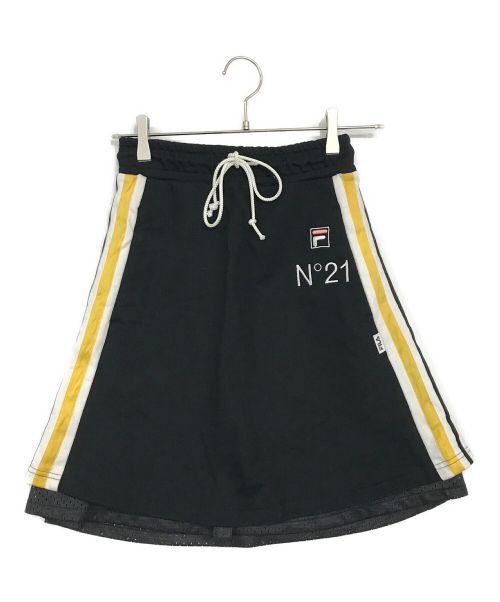 N°21（ヌメロヴェントゥーノ）N°21 (ヌメロヴェントゥーノ) FILA (フィラ) ショートスカート ブラック サイズ:SIZE　Sの古着・服飾アイテム