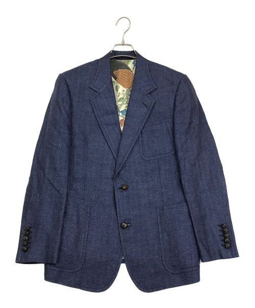 GUCCI（グッチ）GUCCI (グッチ) ヘリンボーン2Bジャケット ネイビー サイズ:SIZE 7-52Rの古着・服飾アイテム