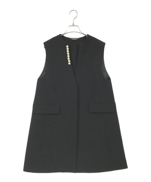 CELFORD（セルフォード）CELFORD (セルフォード) パールネックロングベスト ブラック サイズ:SIZE　Fの古着・服飾アイテム