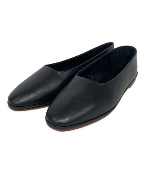 WANDERUNG（ワンデルング）WANDERUNG (ワンデルング) Flat leather shoes/ﾌﾗｯﾄﾚｻﾞｰｼｭｰｽﾞ ブラック サイズ:37の古着・服飾アイテム