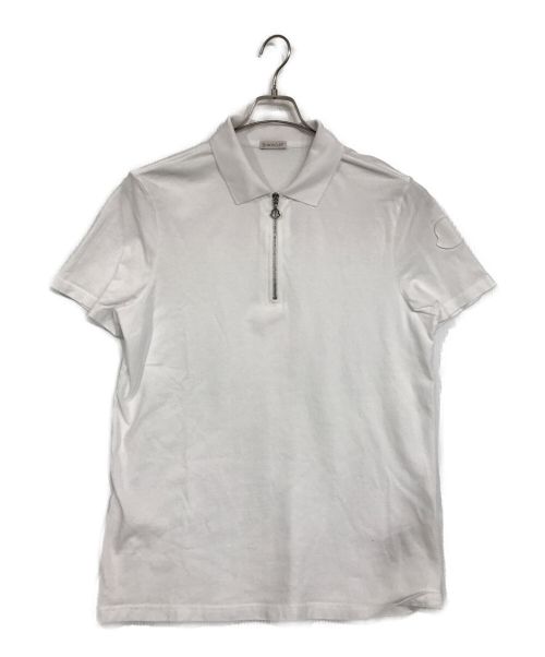 MONCLER（モンクレール）MONCLER (モンクレール) ハーフジップポロシャツ ホワイト サイズ:XLの古着・服飾アイテム
