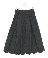 HARDY NOIR (アルディーノアール) 花柄刺繍フレアスカート ブラック サイズ:SIZE 38