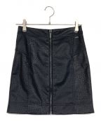 ARMANI EXCHANGEアルマーニ エクスチェンジ）の古着「フェイクレザーミニスカート」｜ブラック