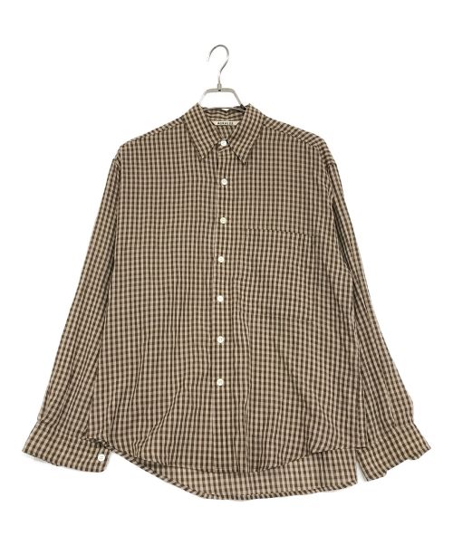 AURALEE（オーラリー）AURALEE (オーラリー) チェックシャツ ブラウン サイズ:SIZE　3の古着・服飾アイテム