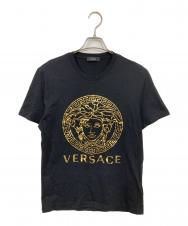 VERSACE (ヴェルサーチェ) メデューサプリントTシャツ ブラック サイズ:M