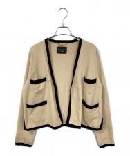 VERMEIL par iena (ヴェルメイユ パー イエナ) バイカラーバイピンクニットカーディガン ベージュ×ブラック サイズ:表記無し