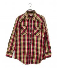 Wrangler (ラングラー) 70’sチェックウエスタンシャツ レッド サイズ:SIZE 17