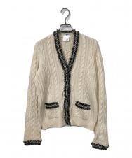 CHANEL (シャネル) コットン×カシミヤ カーディガン ベージュ サイズ:42