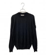 STONE ISLAND (ストーンアイランド) ワッペン付クルーネックニット ブラック サイズ:S