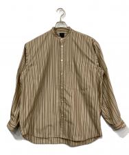 DAIWA PIER39 (ダイワ ピア39) TECH BAND COLLAR SHIRTS L/S STRIPE ベージュ サイズ:M