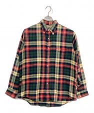 L.L.Bean (エルエルビーン) チェックシャツ グリーン×レッド サイズ:MEDIUM