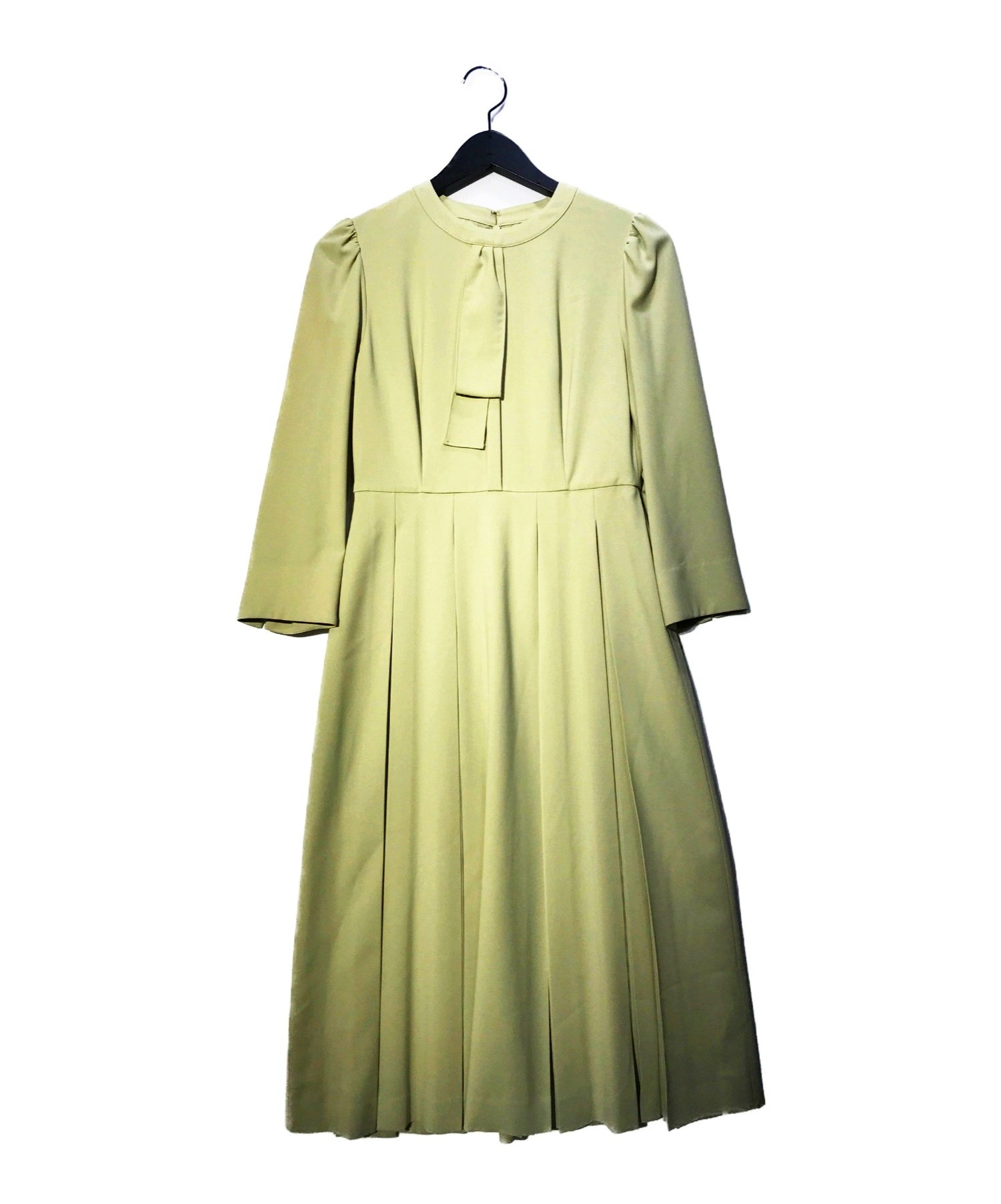 中古 古着通販 Celford セルフォード ボウタイプリーツワンピース グリーン サイズ 34 未使用品 ss ブランド 古着通販 トレファク公式 Trefac Fashion