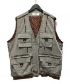 DISCOVERED（ディスカバード）の古着「Fishing vest グレンチェック フィッシングベスト」｜グレー