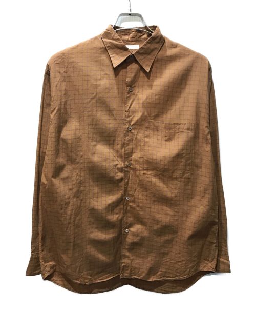 ULTERIOR（アルテリア）ULTERIOR (アルテリア) OVERLAID CHECK SHIRT オーバー チェックシャツ ブラウン サイズ:3の古着・服飾アイテム