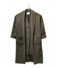 RIM.ARK (リムアーク) Layered style long coat レイヤードスタイル ロング ウールコート ブラウン サイズ:38