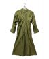 Mame Kurogouchi（マメクロゴウチ）の古着「Military Cotton Deep Neck Dress ミリタリーコットン ディープネックドレス」｜グリーン