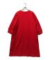 45R (フォーティーファイブアール) 縮絨ニットのパフスリーブドレス カットソーワンピース レッド：15800円