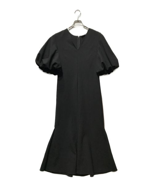 YOKO CHAN（ヨーコチャン）YOKO CHAN (ヨーコチャン) バルーンスリーブ ロングライン マーメイド ドレス ブラック サイズ:Fの古着・服飾アイテム