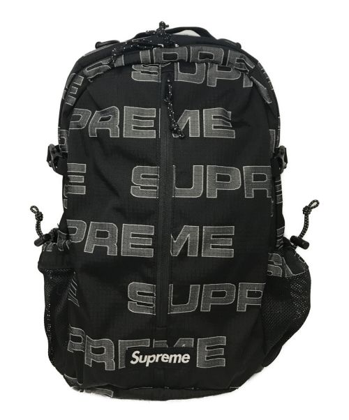 SUPREME（シュプリーム）SUPREME (シュプリーム) 21AW Backpack ロゴ 総柄 バックパック リュック ブラックの古着・服飾アイテム