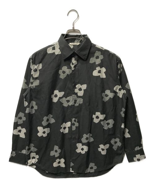 AURALEE（オーラリー）AURALEE (オーラリー) FINX TWILL フィンクス ツイル プリント シャツ ブラックの古着・服飾アイテム