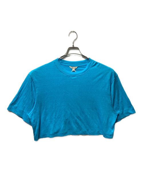 UNFIL（アンフィル）UNFIL (アンフィル) フレンチ リネン ジャージー クロップド Tシャツ スカイブルー サイズ:1の古着・服飾アイテム