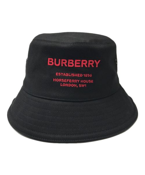 BURBERRY（バーバリー）BURBERRY (バーバリー) ホースフェリーモチーフ コットン バケットハット ブラックの古着・服飾アイテム