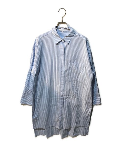23区（ニジュウサンク）23区 (ニジュウサンク) 【洗える】CANCLINIオーバーサイズシャツ ブルー×ホワイト サイズ:36の古着・服飾アイテム