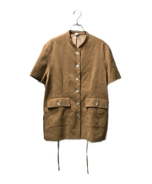 CLANE（クラネ）CLANE (クラネ) CORDUROY STAND COLLAR SHIRT ブラウン サイズ:1の古着・服飾アイテム