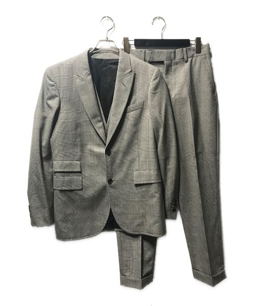 PAUL SMITH（ポールスミス）PAUL SMITH (ポールスミス) SOHO FIT フェザー裏地 グレンチェック スリーピース スーツ グレー サイズ:Lの古着・服飾アイテム