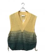Knuth Marfクヌースマーフ）の古着「side zip knit vest 半袖ニット」｜イエロー×グリーン