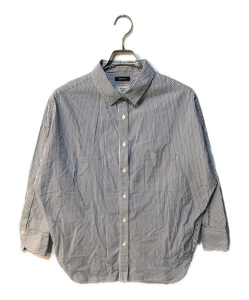 anuans（アニュアンス）anuans (アニュアンス) ストライプスタンダードシャツ ホワイト×ブルー サイズ:Ｆの古着・服飾アイテム