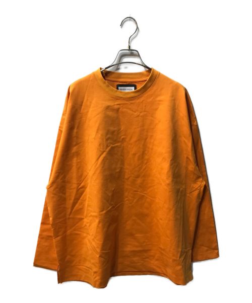 MAISON SPECIAL（メゾンスペシャル）MAISON SPECIAL (メゾンスペシャル) スマッシング ポンチ プライム オーバー クルーネック ロングスリーブ Tシャツ 11221411301 オレンジ サイズ:2の古着・服飾アイテム