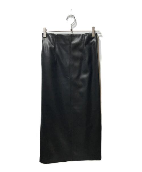 MACPHEE（マカフィー）MACPHEE (マカフィー) フェイクレザー Iラインロングスカート ブラック サイズ:34の古着・服飾アイテム