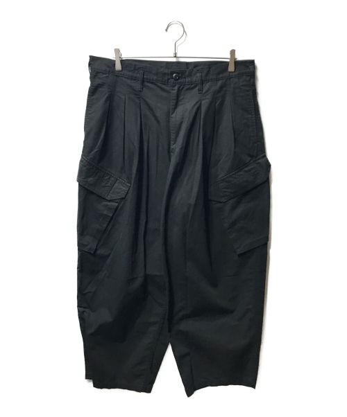 YOHJI YAMAMOTO（ヨウジヤマモト）YOHJI YAMAMOTO (ヨウジヤマモト) BLACK Scandal RIPSTOP 12TACK PANTS ブラック サイズ:2の古着・服飾アイテム
