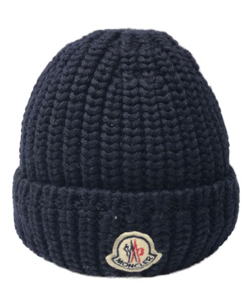 MONCLER（モンクレール）MONCLER (モンクレール) ロゴニット帽 ネイビーの古着・服飾アイテム