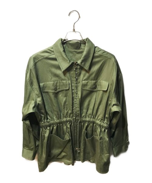 SHENERY（シーナリー）SHENERY (シーナリー) ウエストドロストテンセルシャツジャケット グリーン サイズ:Fの古着・服飾アイテム