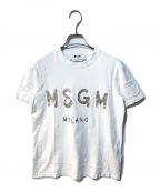 MSGMエムエスジーエム）の古着「MSGM ブラッシュロゴTシャツ　3041MDM60J」｜ホワイト