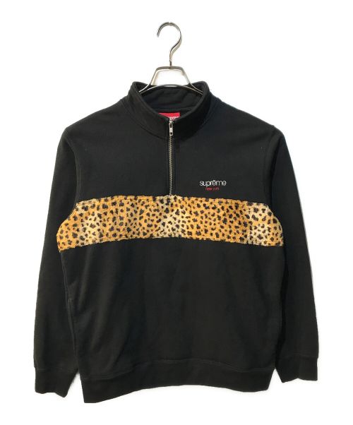 SUPREME（シュプリーム）SUPREME (シュプリーム) Leopard Half Zipsweatshirt ブラック サイズ:Mの古着・服飾アイテム