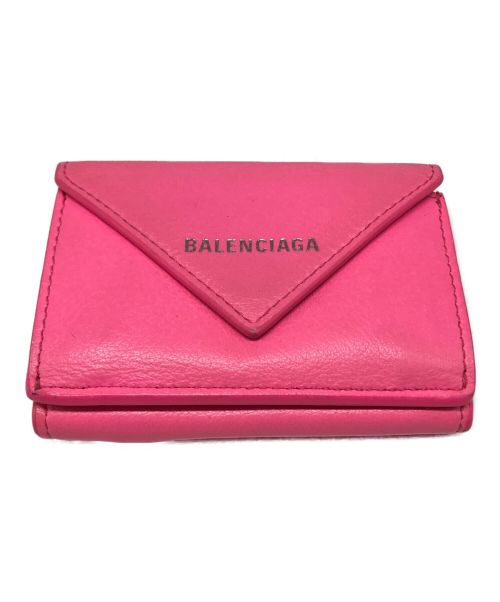 BALENCIAGA（バレンシアガ）BALENCIAGA (バレンシアガ) ペーパーミニウォレット ピンクの古着・服飾アイテム