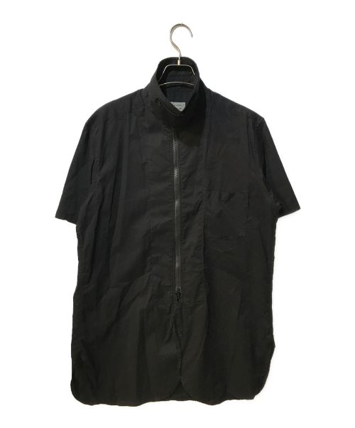 Yohji Yamamoto pour homme（ヨウジヤマモト プールオム）Yohji Yamamoto pour homme (ヨウジヤマモト プールオム) ジップアップハーフスリーブシャツ HN-B64-034 ブラック サイズ:Mの古着・服飾アイテム