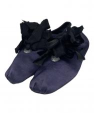 Le Talon GRISE (ル タロン グリーズ) サテン バレリーナ ネイビー サイズ:25