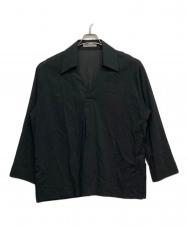 ISSEY MIYAKE (イッセイミヤケ) シアー スキッパーシャツ ブラック サイズ:2