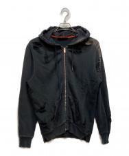 DIESEL (ディーゼル) クラッシュ加工 ジップパーカー ブラック サイズ:実寸参照