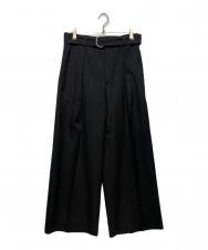JIL SANDER (ジルサンダー) Fine Wool Gabardine Relaxed Fit Trousers ブラック サイズ:44