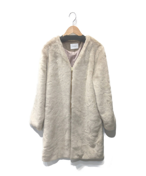 中古 古着通販 Beauty Youth ビューティーアンドユース ノーカラーフェイクファーコート ベージュ サイズ S ブランド 古着通販 トレファク公式 Trefac Fashion