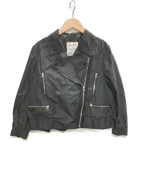 MUVEIL（ミュベール）MUVEIL (ミュベール) シルクブレンドライダースジャケット ブラック サイズ:38の古着・服飾アイテム